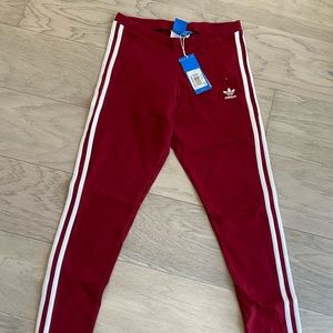 Adidas Originals Three Stripe Leggings | Maroon